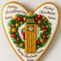 Ciastko lukrowane BIG BEN BOŻE NARODZENIE roz.XL SERCE ręcznie robione Ciastko lukrowane BIG BEN BOŻE NARODZENIE roz.XL SERCE ręcznie robione