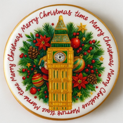 Ciastko lukrowane BIG BEN BOŻE NARODZENIE roz.M KOŁO ręcznie robione