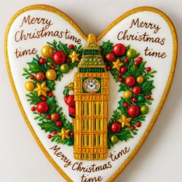 Ciastko lukrowane BIG BEN BOŻE NARODZENIE roz.M SERCE ręcznie robione