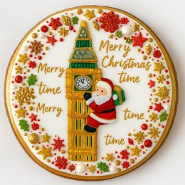 Ciastko lukrowane BIG BEN NO2 BOŻE NARODZENIE roz.XL KOŁO ręcznie robione