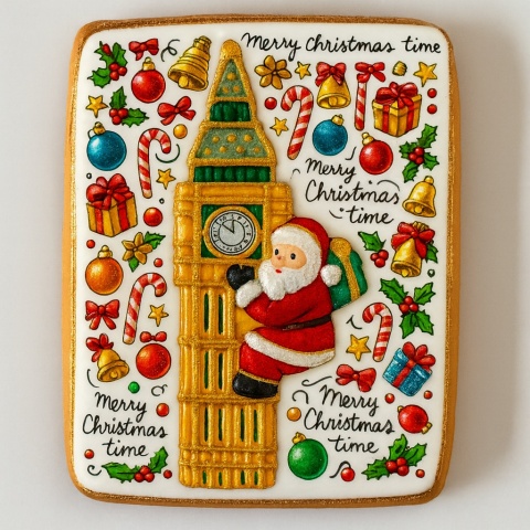Ciastko lukrowane BIG BEN NO2 BOŻE NARODZENIE roz.XL PION ręcznie robione Ciastko lukrowane BIG BEN NO2 BOŻE NARODZENIE roz.XL PION ręcznie robione