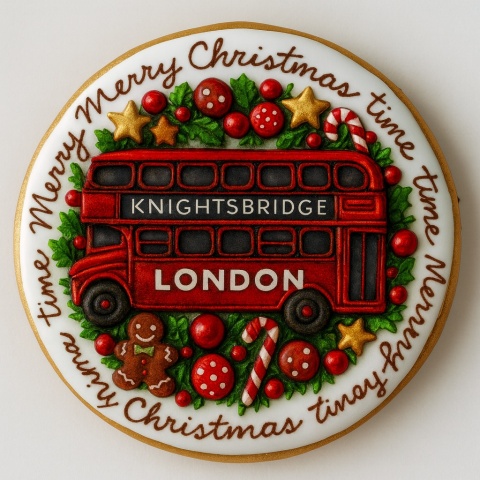 Ciastko lukrowane BUS NO1 BOŻE NARODZENIE roz.S KOŁO ręcznie robione