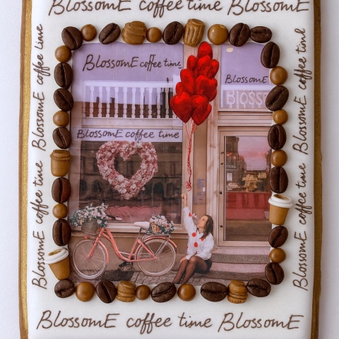 Ciastko lukrowane BlossomE cafe DREAM roz.L PROSTOKĄT ręcznie robione