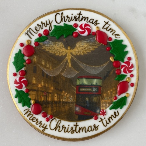 Ciastko lukrowane LIGHT NIGHT BOŻE NARODZENIE roz.L KOŁO ręcznie robione Ciastko lukrowane LIGHT NIGHT BOŻE NARODZENIE roz.L KOŁO ręcznie robione