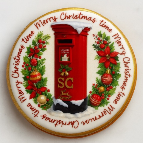 Ciastko lukrowane MAILBOX BOŻE NARODZENIE roz.M KOŁO ręcznie robione