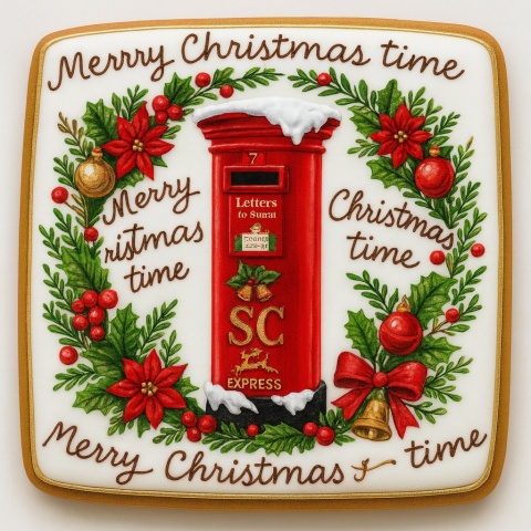 Ciastko lukrowane MAILBOX BOŻE NARODZENIE roz.M PROSTOKĄT ręcznie robione