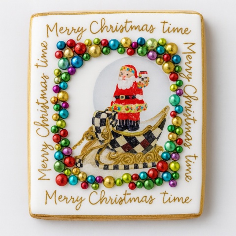 Ciastko lukrowane SANTA CLAUS BOŻE NARODZENIE roz.XL PROSTOKĄT ręcznie robione Ciastko lukrowane SANTA CLAUS BOŻE NARODZENIE roz.XL PROSTOKĄT ręcznie robione