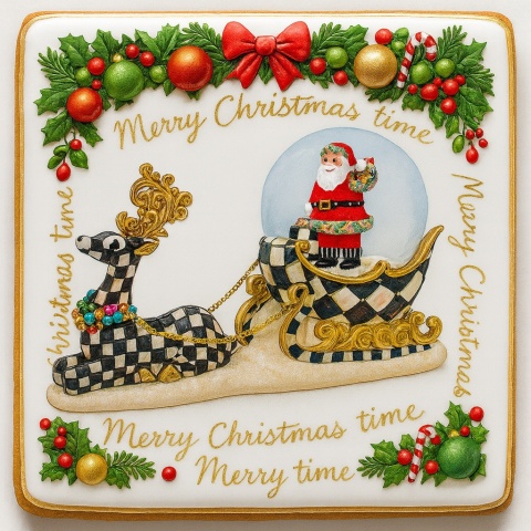 Ciastko lukrowane SANTA CLAUS BOŻE NARODZENIE roz.M PROSTOKĄT ręcznie robione