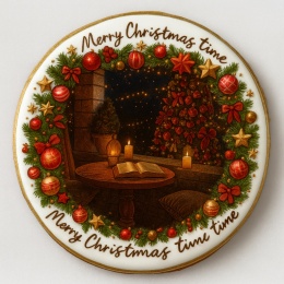Ciastko lukrowane Christmas tree OLD BOŻE NARODZENIE roz.M Koło ręcznie robione