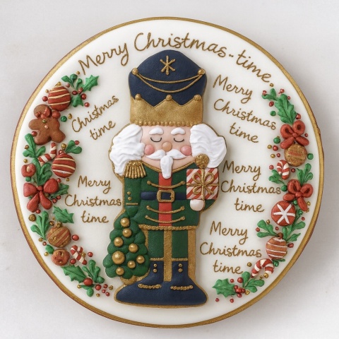 Ciastko lukrowane Dziadek Do Orzechów No1 koło roz. L ręcznie robione Ciastko lukrowane Dziadek Do Orzechów No1 koło roz. L ręcznie robione