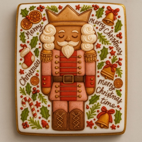 Ciastko lukrowane Dziadek Do Orzechów No16 koło roz.M ręcznie robione Ciastko lukrowane Dziadek Do Orzechów No16 koło roz.M ręcznie robione