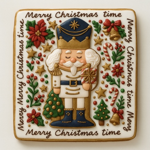 Ciastko lukrowane Dziadek Do Orzechów No18 kwadr roz.M ręcznie robione