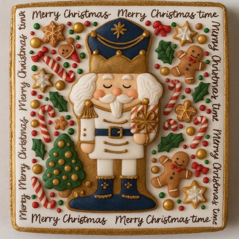 Ciastko lukrowane Dziadek Do Orzechów No19 kwadr roz.L ręcznie robione Ciastko lukrowane Dziadek Do Orzechów No19 kwadr roz.L ręcznie robione