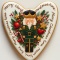 Ciastko lukrowane Dziadek Do Orzechów No2 serce roz. XL ręcznie robione