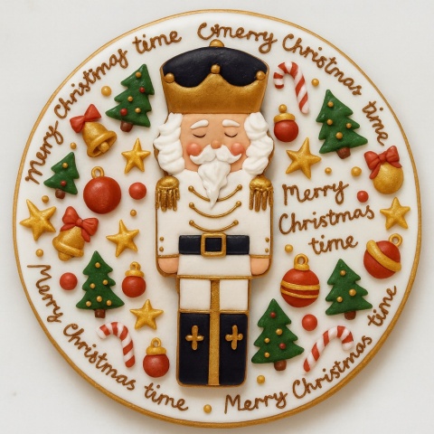 Ciastko lukrowane Dziadek Do Orzechów No4 koło roz.S ręcznie robione Ciastko lukrowane Dziadek Do Orzechów No4 koło roz.S ręcznie robione