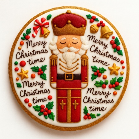 Ciastko lukrowane Dziadek Do Orzechów No6 koło roz.XL ręcznie robione Ciastko lukrowane Dziadek Do Orzechów No6 koło roz.XL ręcznie robione