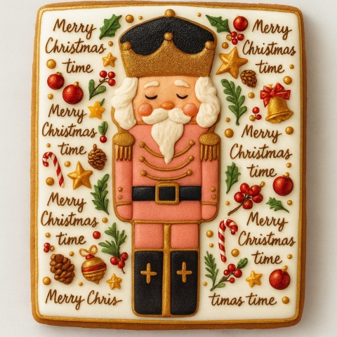 Ciastko lukrowane Dziadek Do Orzechów No9 kwadr roz.XL ręcznie robione Ciastko lukrowane Dziadek Do Orzechów No9 kwadr roz.XL ręcznie robione