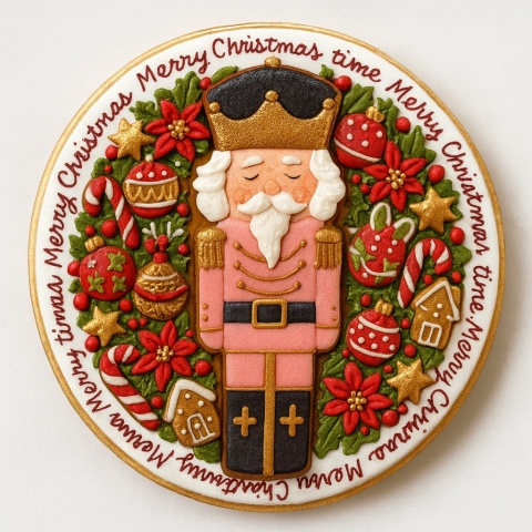 Ciastko lukrowane Dziadek Do Orzechów No9 koło roz.S ręcznie robione Ciastko lukrowane Dziadek Do Orzechów No9 koło roz.S ręcznie robione