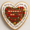 Ciastko lukrowane LONDON BUS BOŻE NARODZENIE roz.XL SERCE ręcznie robione