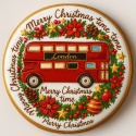 Ciastko lukrowane LONDON BUS BOŻE NARODZENIE roz.M KOŁO ręcznie robione