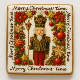 Ciastko lukrowane NUTCRACKER BOŻE NARODZENIE roz.S KWADRAT ręcznie robione