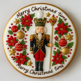 Ciastko lukrowane NUTCRACKER NO1 BOŻE NARODZENIE roz.XL KOŁO ręcznie robione
