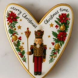 Ciastko lukrowane NUTCRACKER BOŻE NARODZENIE roz.XL SERCE ręcznie robione