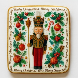 Ciastko lukrowane NUTCRACKER NO2 BOŻE NARODZENIE roz.L KWADRAT ręcznie robione