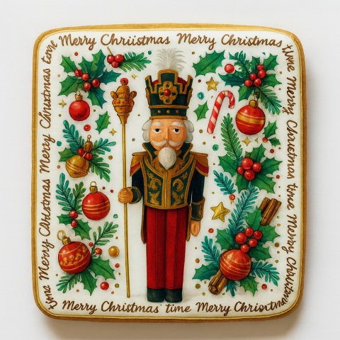 Ciastko lukrowane NUTCRACKER NO2 BOŻE NARODZENIE roz.M  KWADRAT AT ręcznie robione