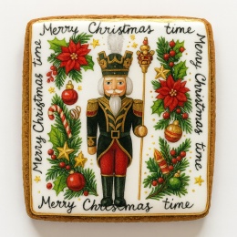 Ciastko lukrowane NUTCRACKER NO3 BOŻE NARODZENIE roz.L KWADRAT ręcznie robione