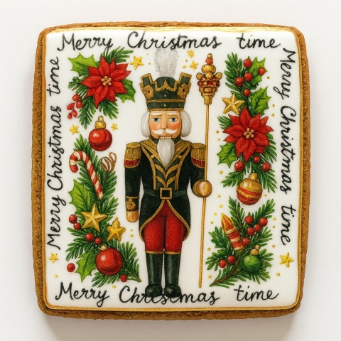 Ciastko lukrowane NUTCRACKER NO3 BOŻE NARODZENIE roz.L KWADRAT ręcznie robione Ciastko lukrowane NUTCRACKER NO3 BOŻE NARODZENIE roz.L KWADRAT ręcznie robione