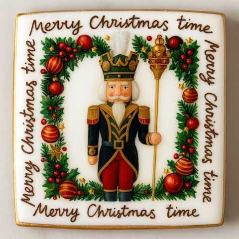 Ciastko lukrowane NUTCRACKER NO4 BOŻE NARODZENIE roz.L KWADRAT ręcznie robione Ciastko lukrowane NUTCRACKER NO4 BOŻE NARODZENIE roz.L KWADRAT ręcznie robione