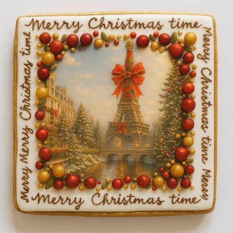 Ciastko lukrowane Paris BOŻE NARODZENIE roz.M POZIOM ręcznie robione