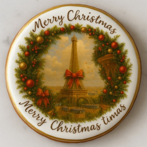 Ciastko lukrowane Paris NO3 BOŻE NARODZENIE roz.L Koło ręcznie robione