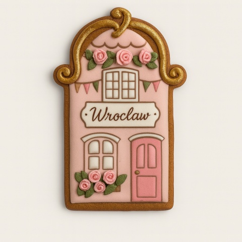 Ciastko lukrowane BlossomE cafe KAMIENICZKA MAŁA PINK ręcznie robione Ciastko lukrowane BlossomE cafe KAMIENICZKA MAŁA PINK ręcznie robione
