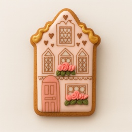 Ciastko lukrowane BlossomE cafe KAMIENICZKA WYSOKA PINK DOOR ręcznie robione
