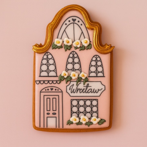 Ciastko lukrowane BlossomE cafe KAMIENICZKA NISKA PINK ręcznie robione Ciastko lukrowane BlossomE cafe KAMIENICZKA NISKA PINK ręcznie robione