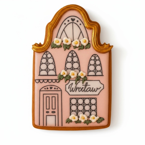 Ciastko lukrowane BlossomE cafe KAMIENICZKA NISKA PINK ręcznie robione Ciastko lukrowane BlossomE cafe KAMIENICZKA NISKA PINK ręcznie robione