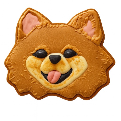 Ciastko lukrowane BlossomE cafe PIES MORDKA POMERANIAN beżowy