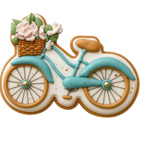 Ciastko lukrowane BlossomE cafe ROWER NIEBIESKI ręcznie robione