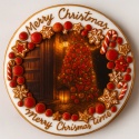 Ciastko lukrowane Christmas tree NO2 BOŻE NARODZENIE roz.XL KOŁO ręcznie robione