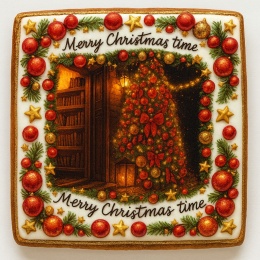 Ciastko lukrowane Christmas tree NO2 BOŻE NARODZENIE roz.L KWADRAT ręcznie robione