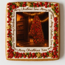 Ciastko lukrowane Christmas tree NO2 BOŻE NARODZENIE roz.XL PION ręcznie robione