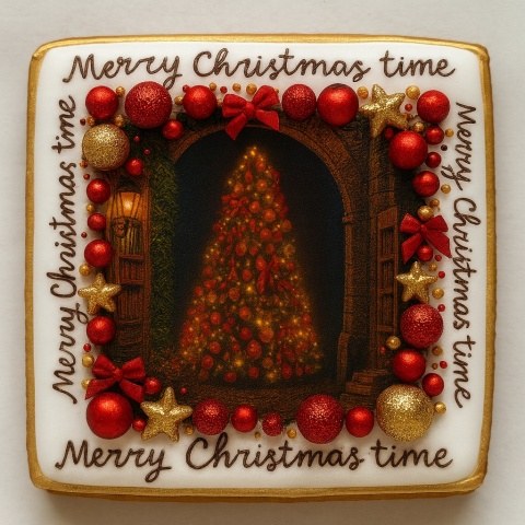 Ciastko lukrowane Christmas tree NO3 BOŻE NARODZENIE roz.XL POZIOM ręcznie robione Ciastko lukrowane Christmas tree NO3 BOŻE NARODZENIE roz.XL POZIOM ręcznie robione