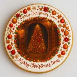 Ciastko lukrowane Christmas tree NO3 BOŻE NARODZENIE roz.XL KOŁO ręcznie robione