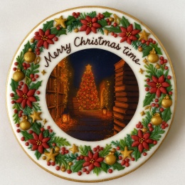 Ciastko lukrowane Christmas tree NO4 BOŻE NARODZENIE roz.XL KOŁO ręcznie robione