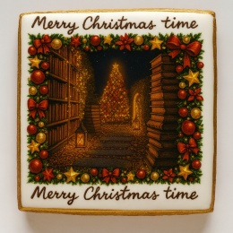 Ciastko lukrowane Christmas tree NO4 BOŻE NARODZENIE roz.XL KWADRAT ręcznie robione