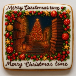 Ciastko lukrowane Christmas tree NO4 BOŻE NARODZENIE roz.M POZIOM ręcznie robione
