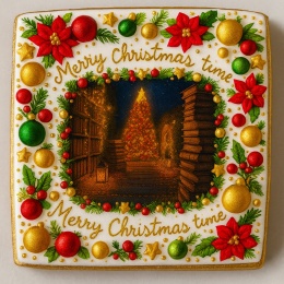 Ciastko lukrowane Christmas tree NO4 BOŻE NARODZENIE roz.L PION ręcznie robione