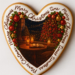 Ciastko lukrowane Christmas tree OLD BOŻE NARODZENIE roz.XL SERCE robione